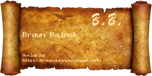 Braun Bajnok névjegykártya